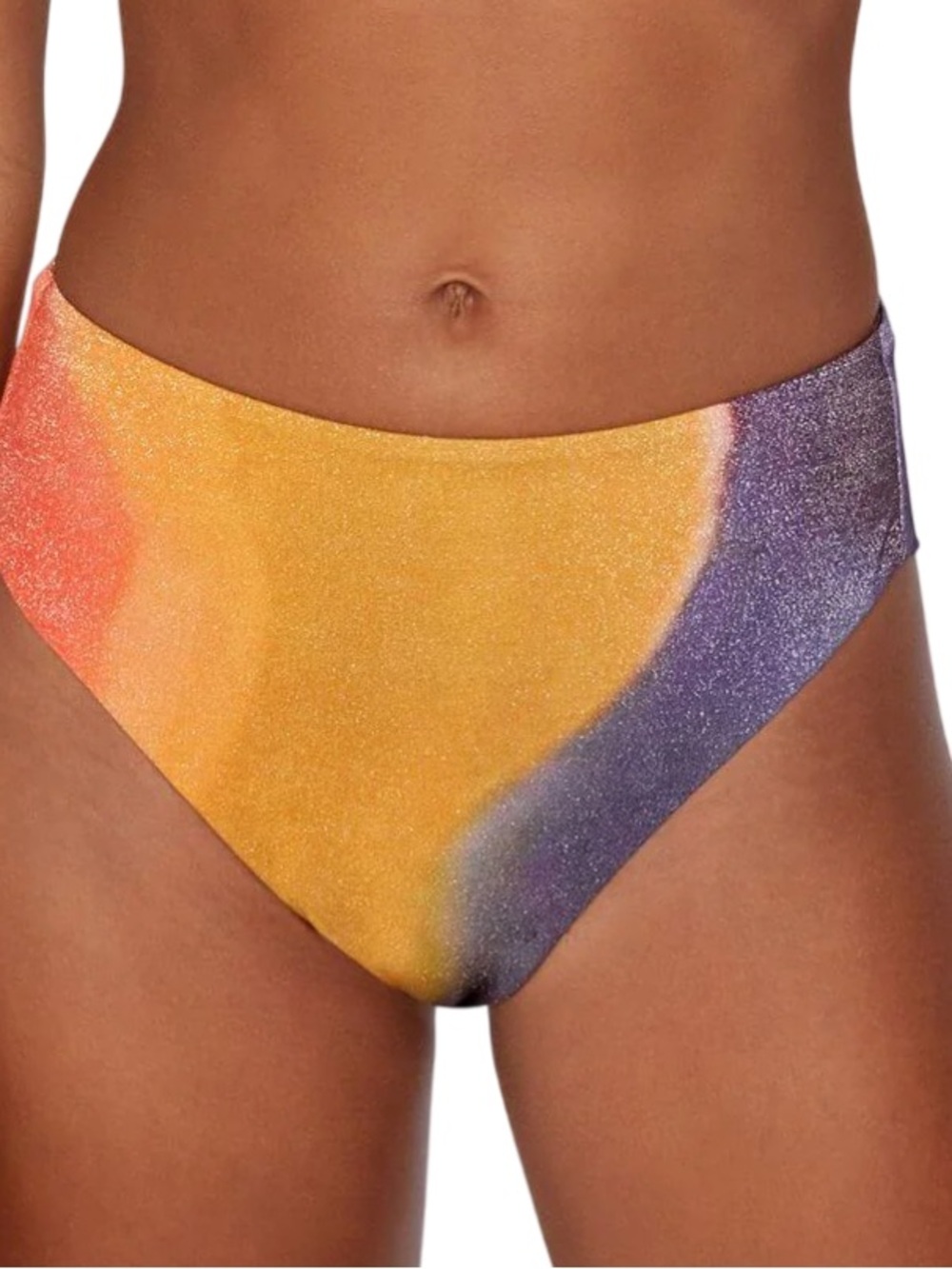RVCA Ombre Shimmer Bikini Bottoms - Orange, Yellow, Purple nwt s